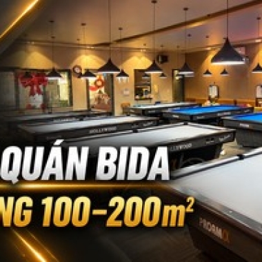 Thiết Kế Bố Trí Quán Bida 100–200m² – Diện Tích Và Số Lượng Bàn