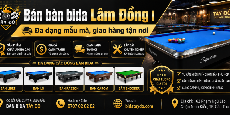 Bán bàn bida Lâm Đồng | Đa dạng mẫu mã, giao hàng tận nơi