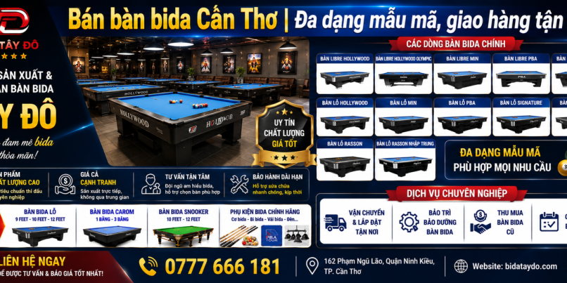 Bán bàn bida Cần Thơ | Đa dạng mẫu mã, giao hàng tận nơi