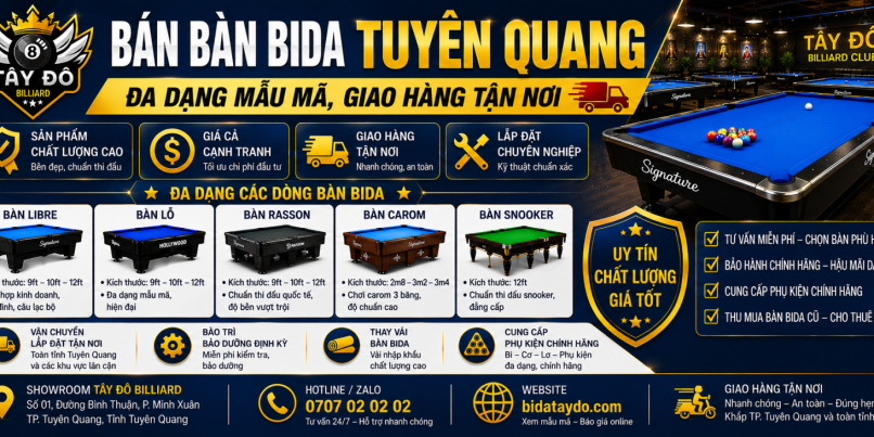 Bán bàn bida Tuyên Quang | Đa dạng mẫu mã, giao hàng tận nơi