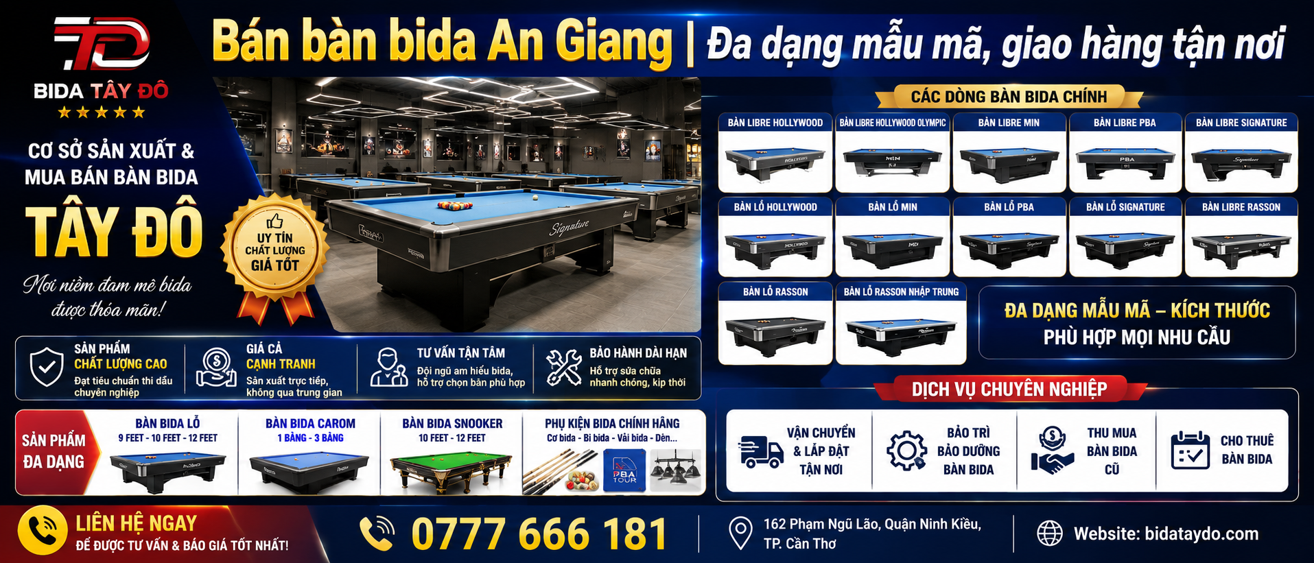 Bán bàn bida An Giang