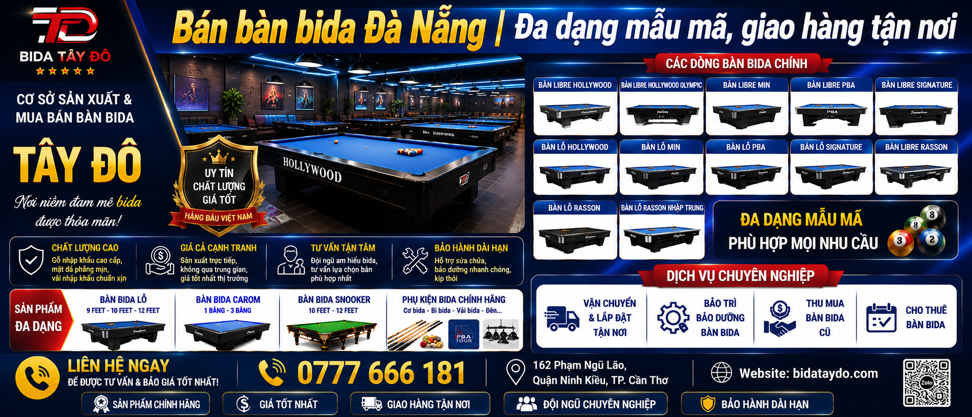 Bán bàn bida Đà Nẵng