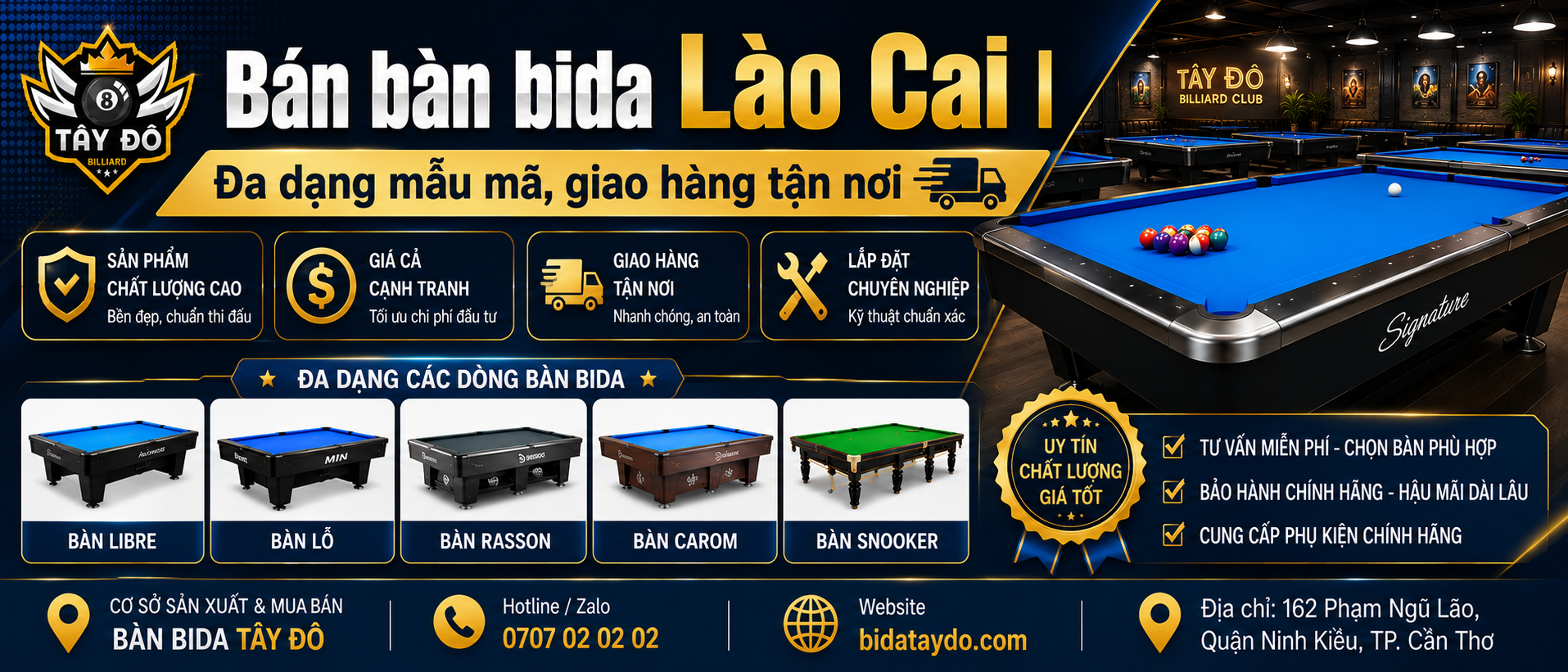 Bán bàn bida Lào Cai